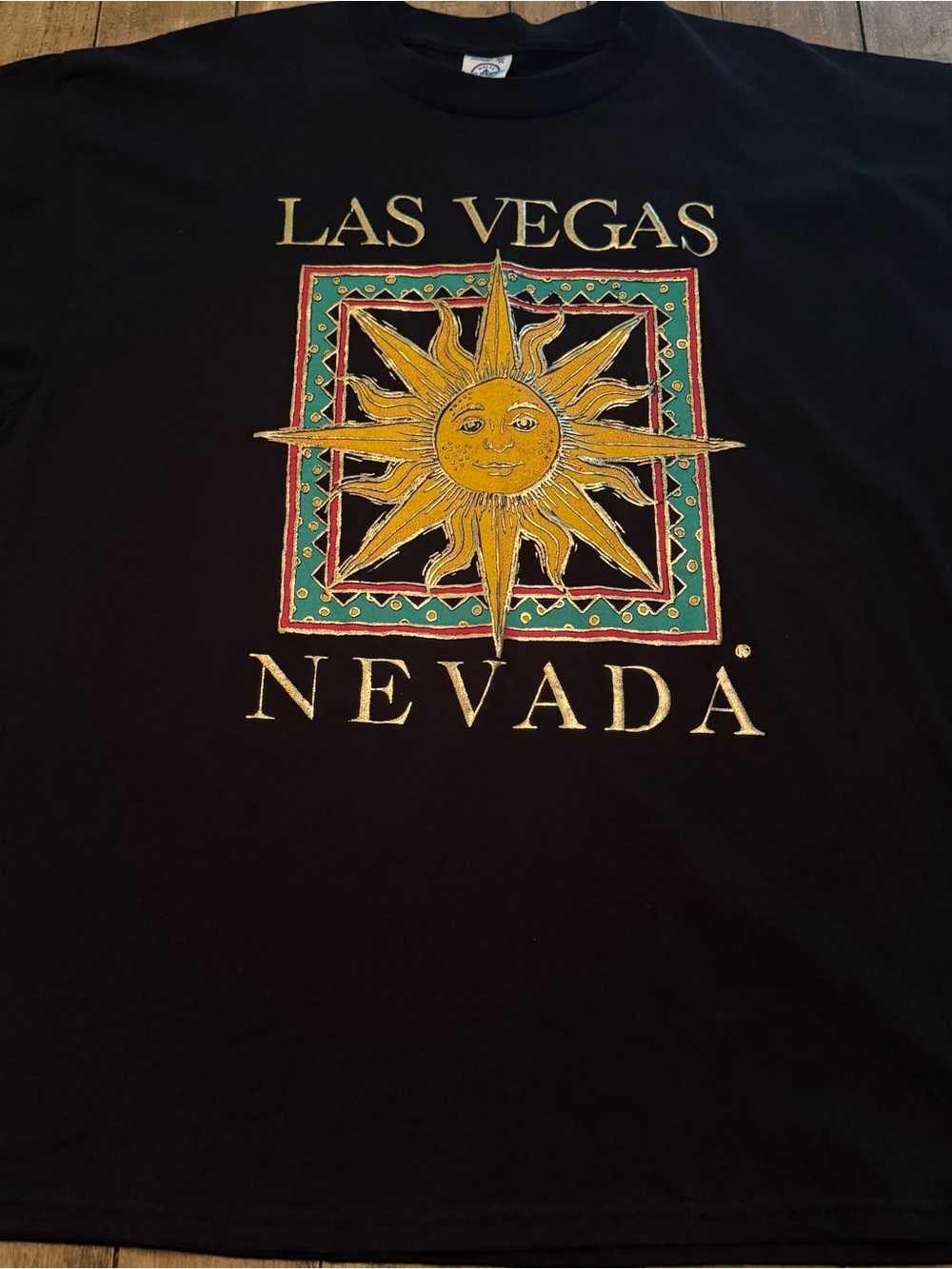 Vintage Las Vegas Nevada Sun Graphic T-Shirt Black XL